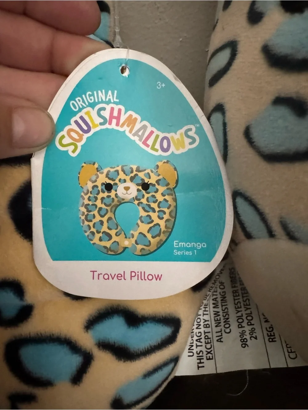 Squishmallows Emanga Cat Travel Pillow and 8 inch matching plush